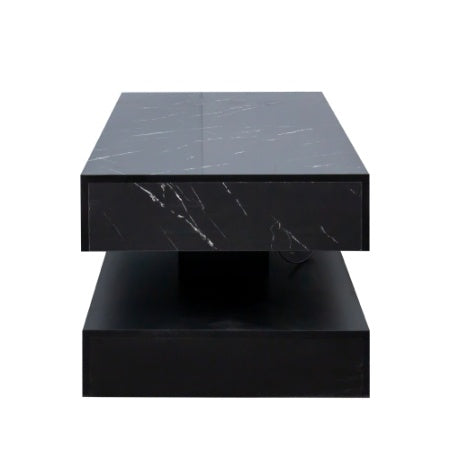 Lucid Glow Modern LED Coffee Table – High Gloss with Remote Control Storage