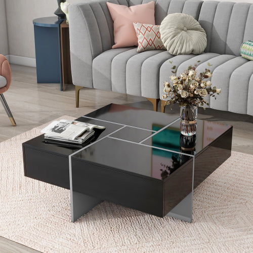 The Quadra-Glide Hidden Storage Coffee Table