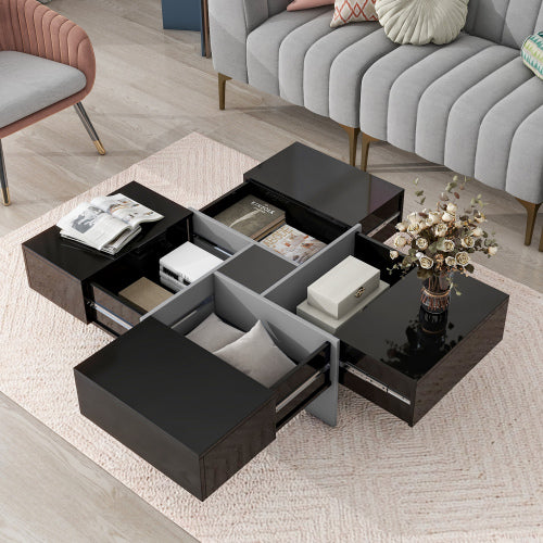 The Quadra-Glide Hidden Storage Coffee Table