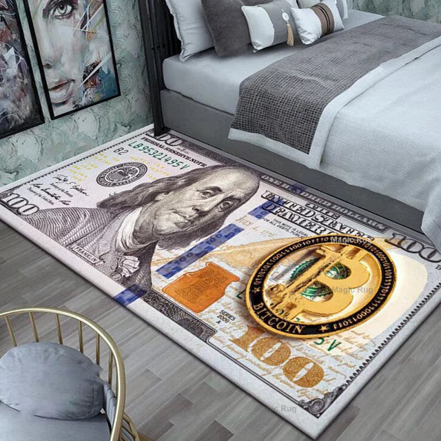 Big Money" 100 Dollar Bill Plush Area Rug
