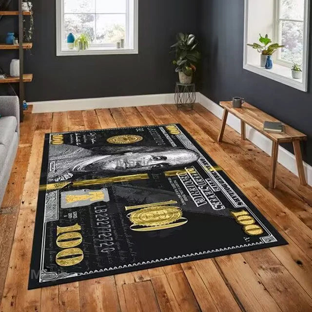 Big Money" 100 Dollar Bill Plush Area Rug