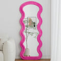 Aura Wavy Flannel-Wrapped Full-Length Floor Mirror
