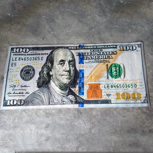 Big Money" 100 Dollar Bill Plush Area Rug