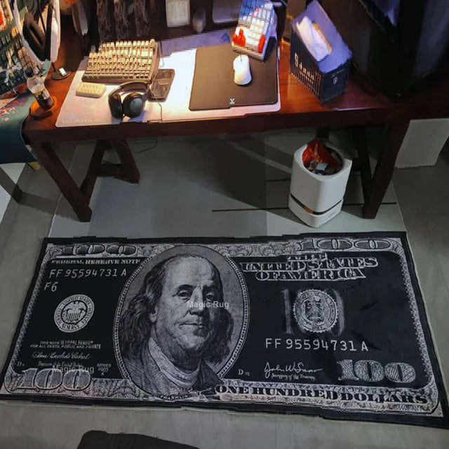 Big Money" 100 Dollar Bill Plush Area Rug