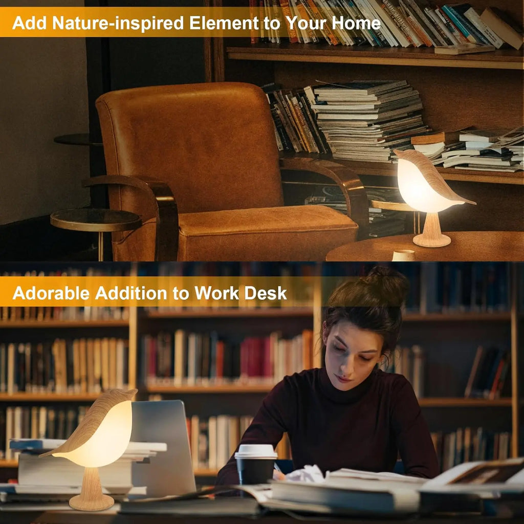 Lucent Bird Art Deco Touch Lamp - Cordless & Dimmable