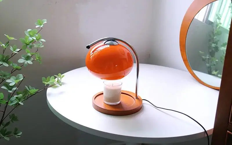 Retro Glass Candle Warmer Lamp – Dimmable Aromatherapy Table Lamp
