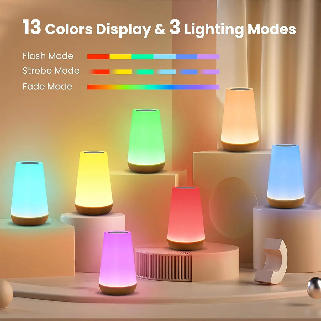 Aura Portable RGB Touch Lamp – 13 Colors & Remote Control