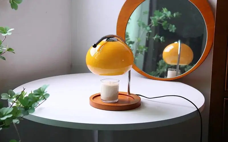 Retro Glass Candle Warmer Lamp – Dimmable Aromatherapy Table Lamp