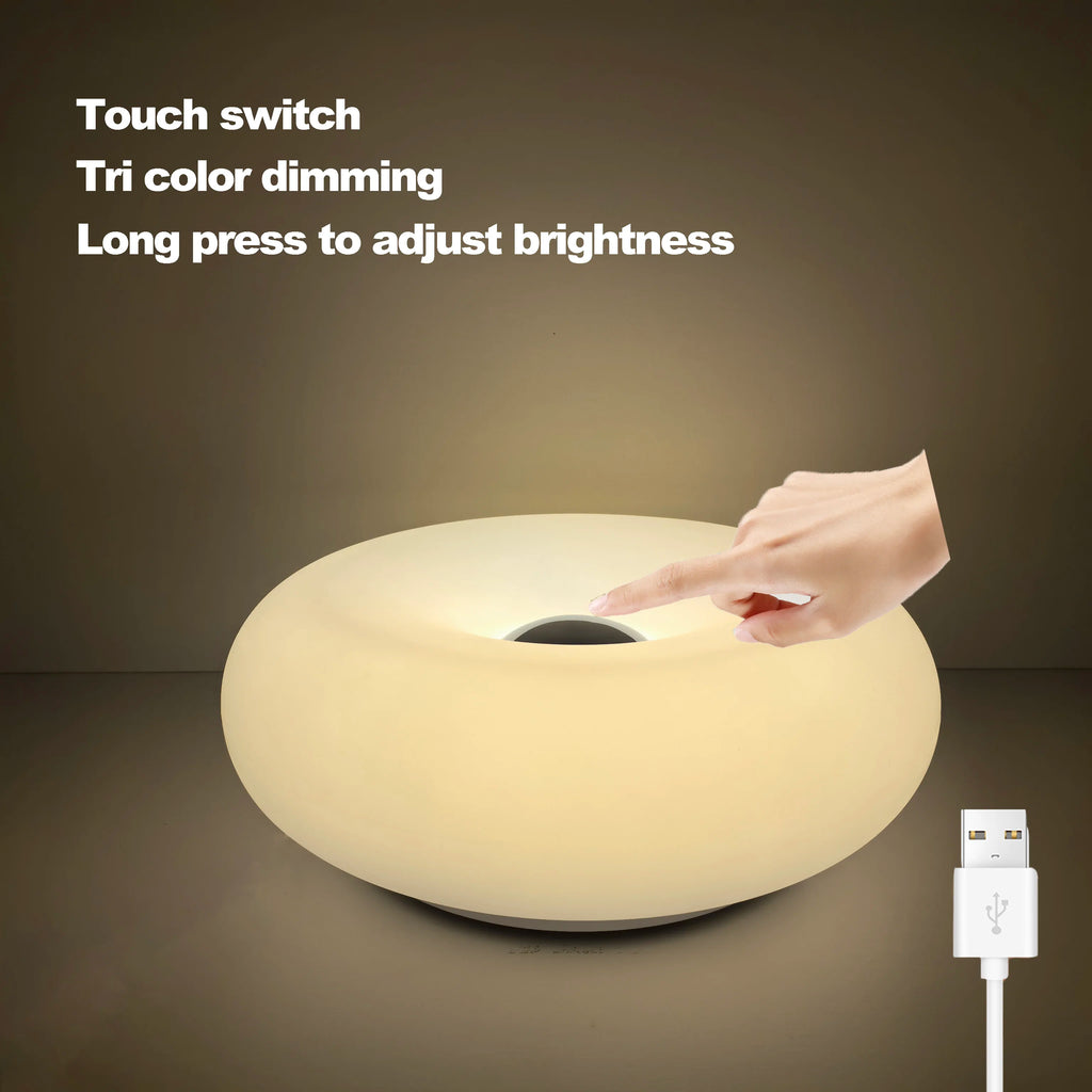 Aura Donut Glass-Style Bauhaus Table Lamp