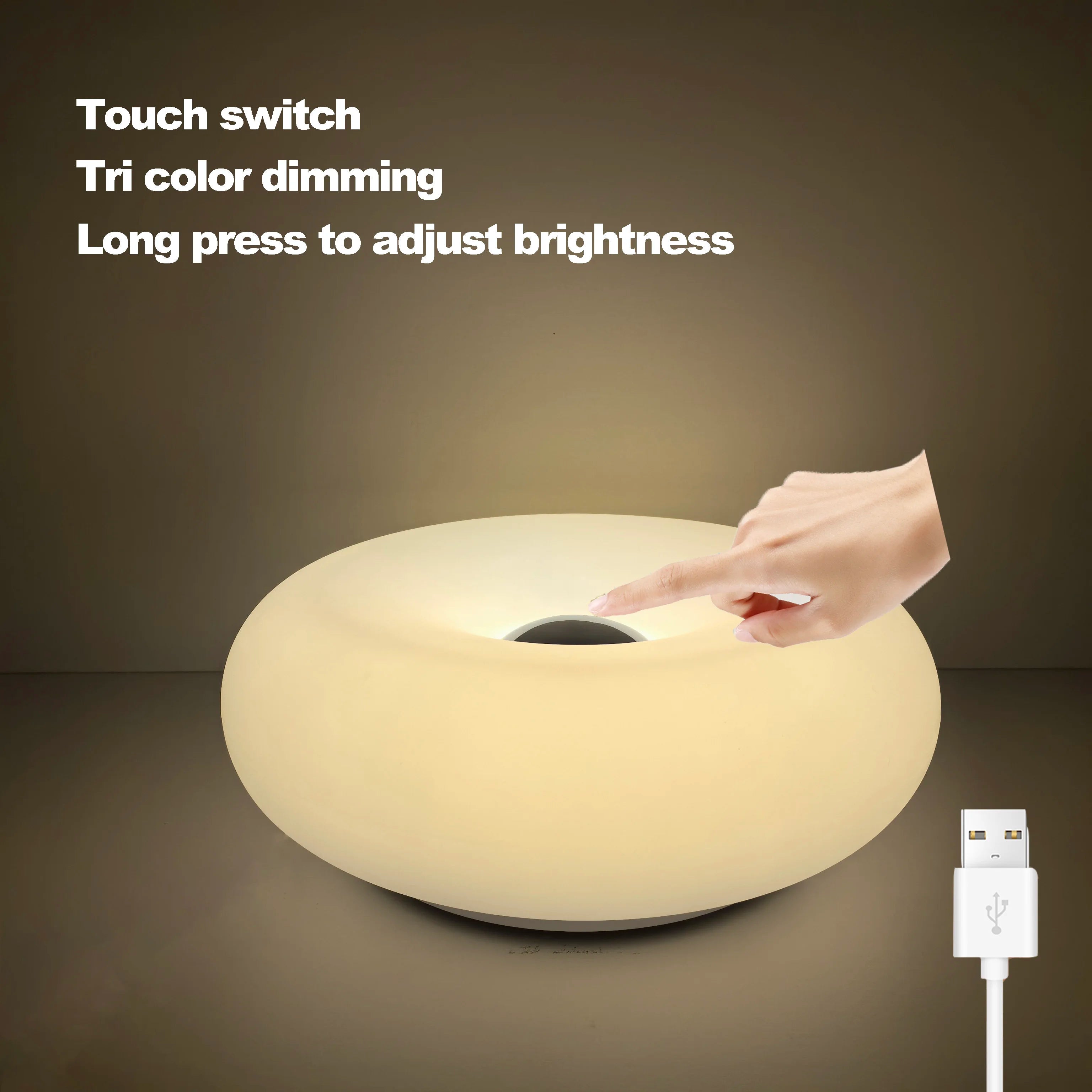Aura Donut Glass-Style Bauhaus Table Lamp