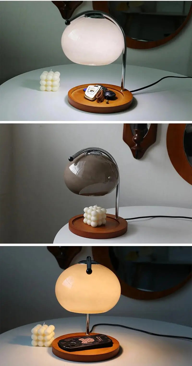 Retro Glass Candle Warmer Lamp – Dimmable Aromatherapy Table Lamp