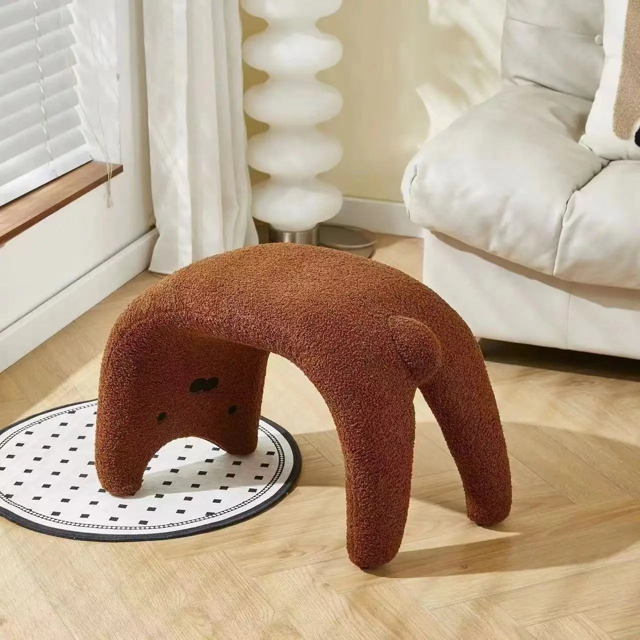 "The Meow Stool" – Plush Cat-Ear Vanity Chair