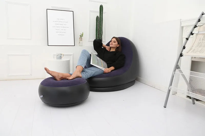 CloudComfort Inflatable Lounger & Ottoman Set