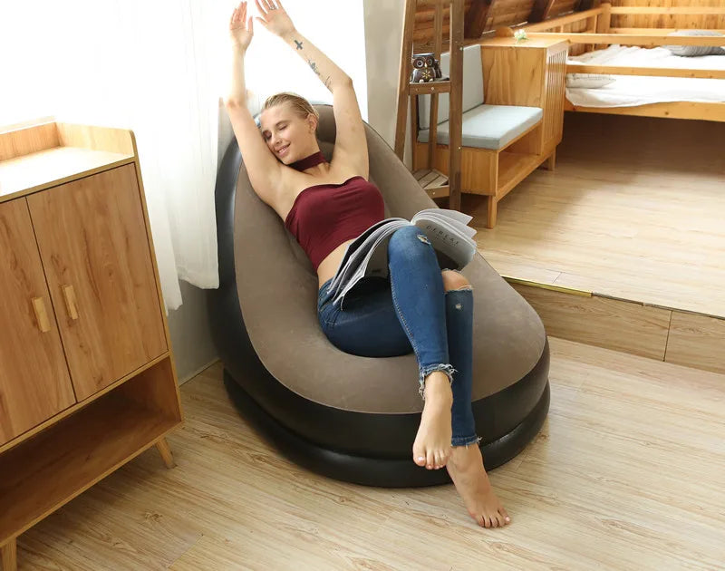 CloudComfort Inflatable Lounger & Ottoman Set