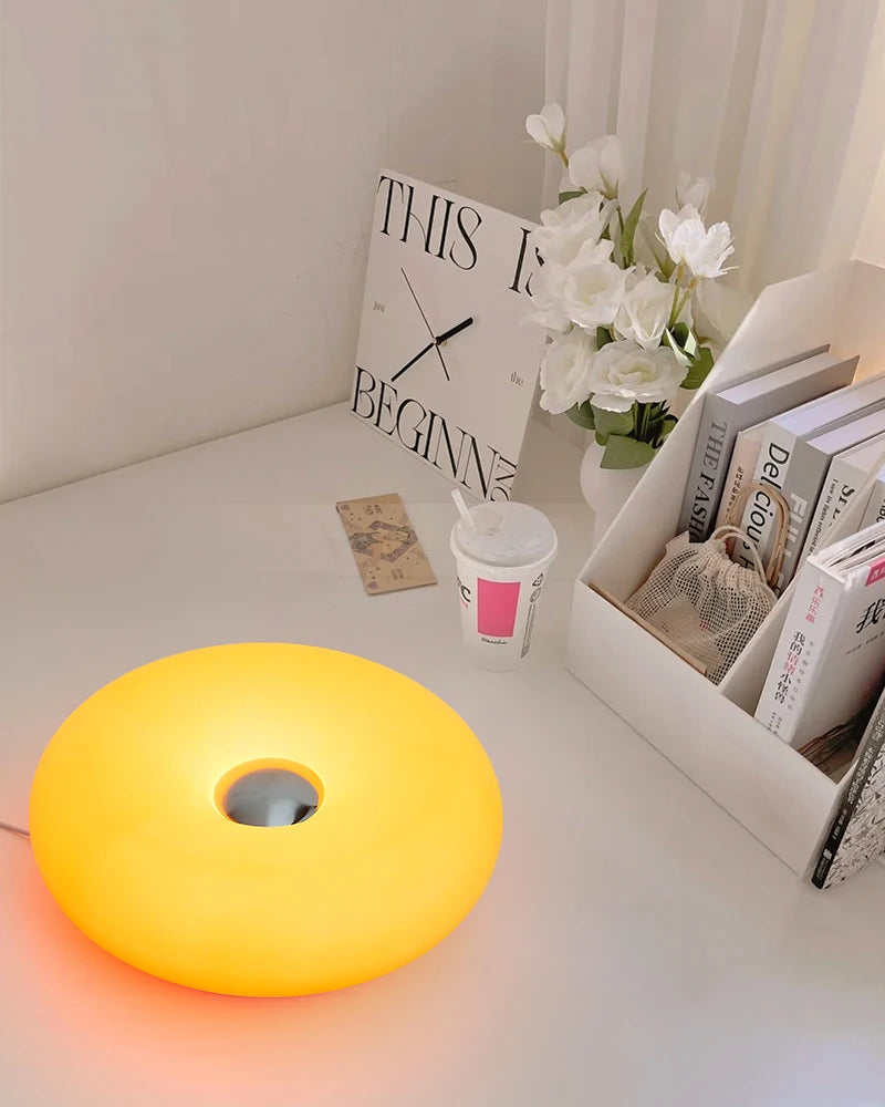 Aura Donut Glass-Style Bauhaus Table Lamp