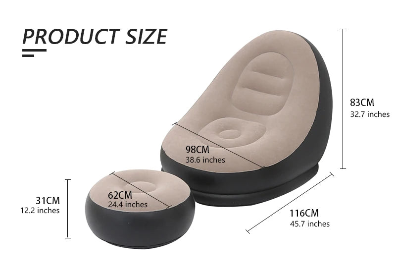 CloudComfort Inflatable Lounger & Ottoman Set