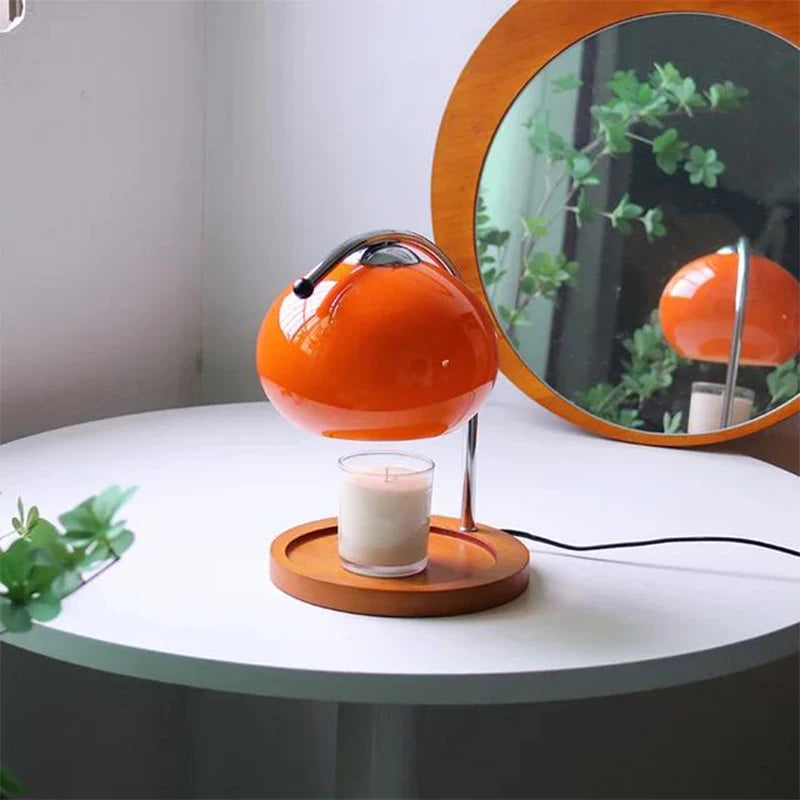 Retro Glass Candle Warmer Lamp – Dimmable Aromatherapy Table Lamp