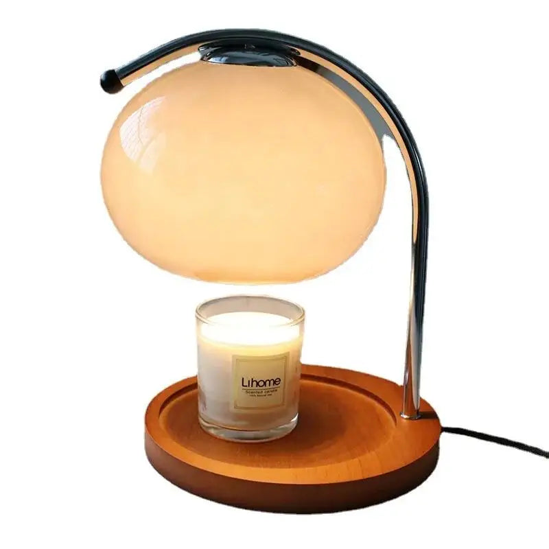 Retro Glass Candle Warmer Lamp – Dimmable Aromatherapy Table Lamp