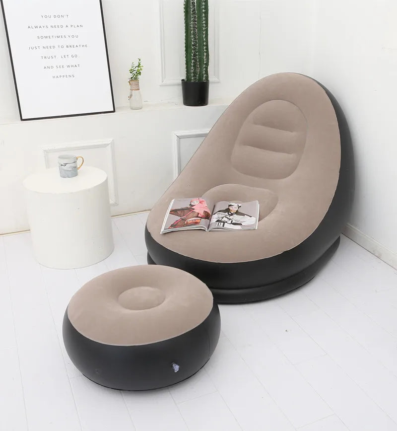CloudComfort Inflatable Lounger & Ottoman Set