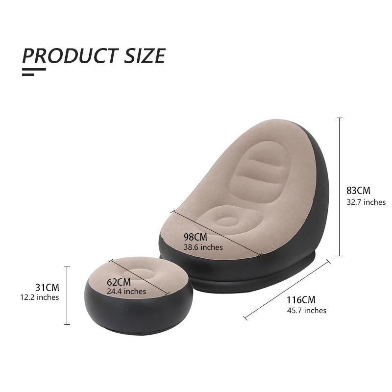 CloudComfort Inflatable Lounger & Ottoman Set