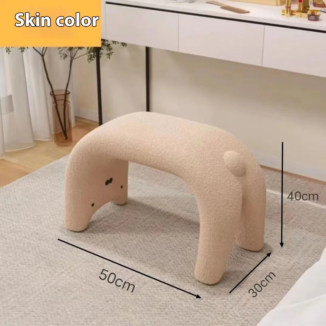"The Meow Stool" – Plush Cat-Ear Vanity Chair