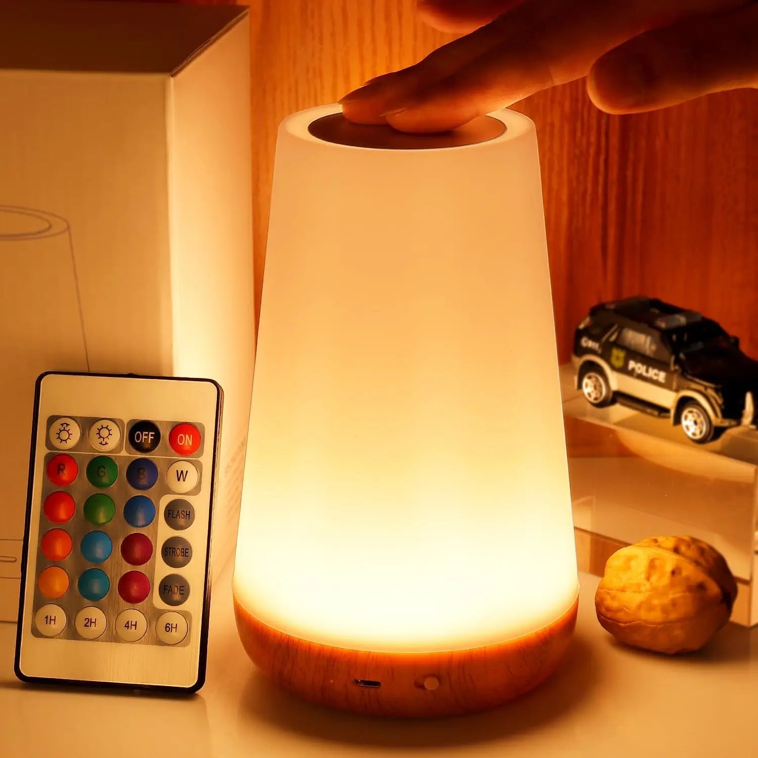 Aura Portable RGB Touch Lamp – 13 Colors & Remote Control