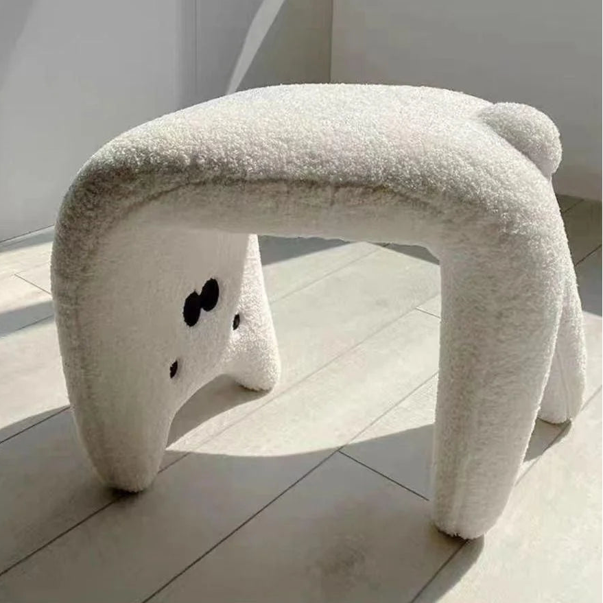 "The Meow Stool" – Plush Cat-Ear Vanity Chair