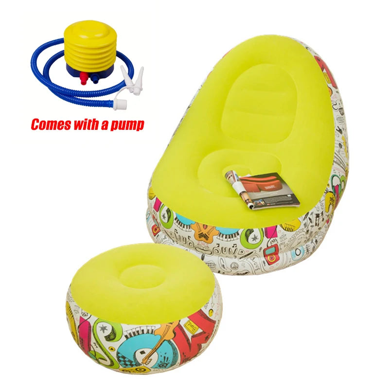 CloudComfort Inflatable Lounger & Ottoman Set