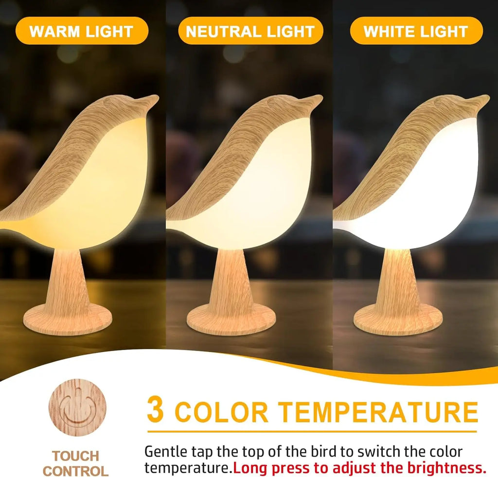 Lucent Bird Art Deco Touch Lamp - Cordless & Dimmable