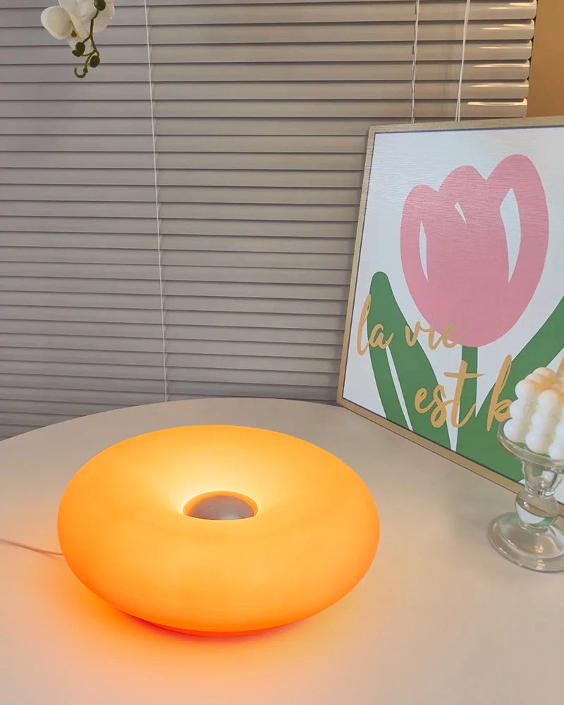 Aura Donut Glass-Style Bauhaus Table Lamp