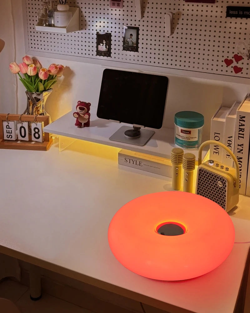 Aura Donut Glass-Style Bauhaus Table Lamp
