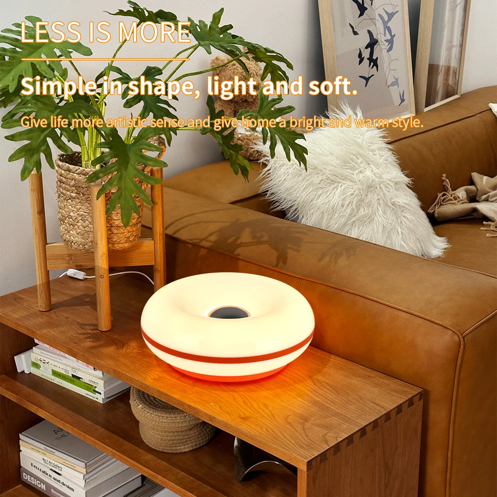 Aura Donut Glass-Style Bauhaus Table Lamp