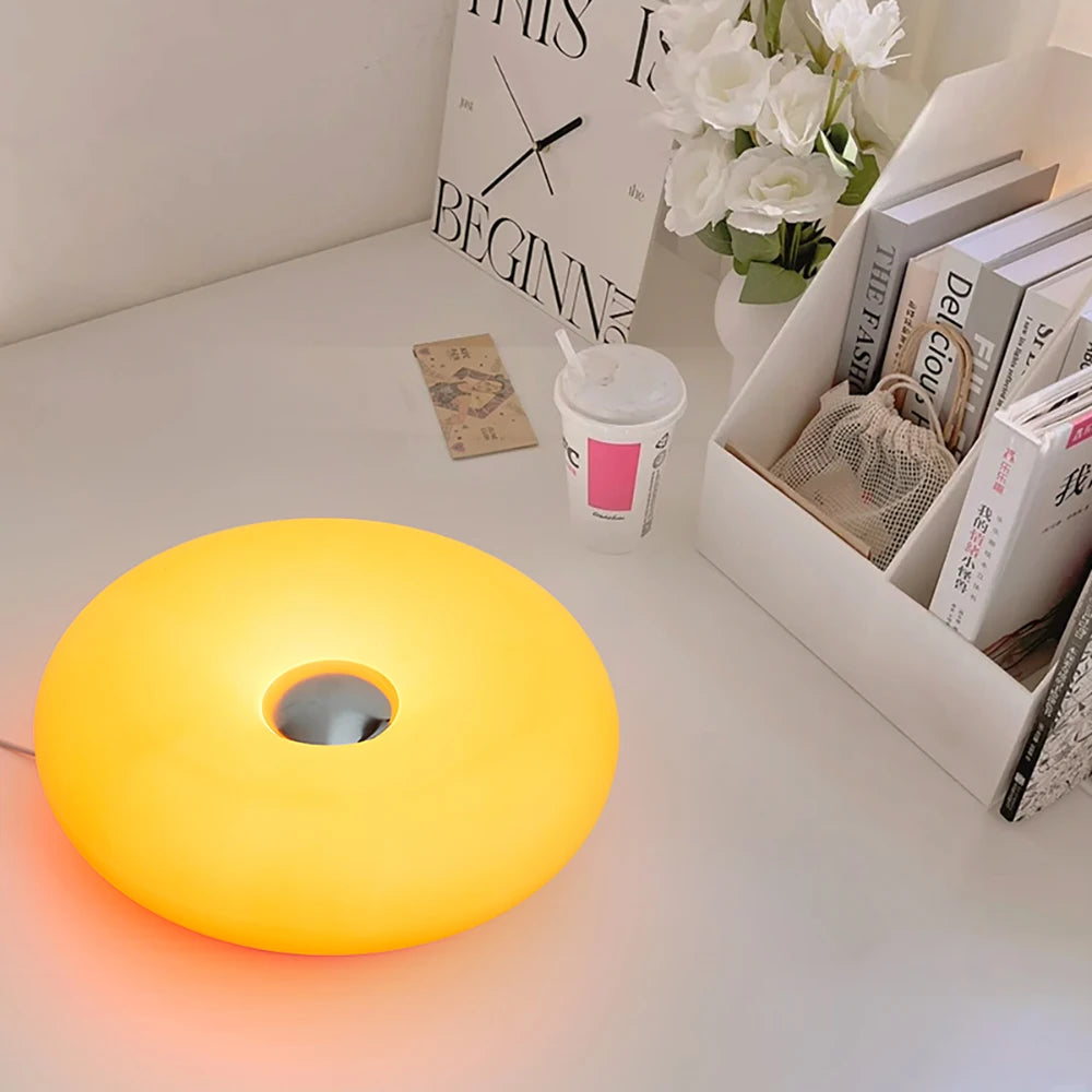 Aura Donut Glass-Style Bauhaus Table Lamp