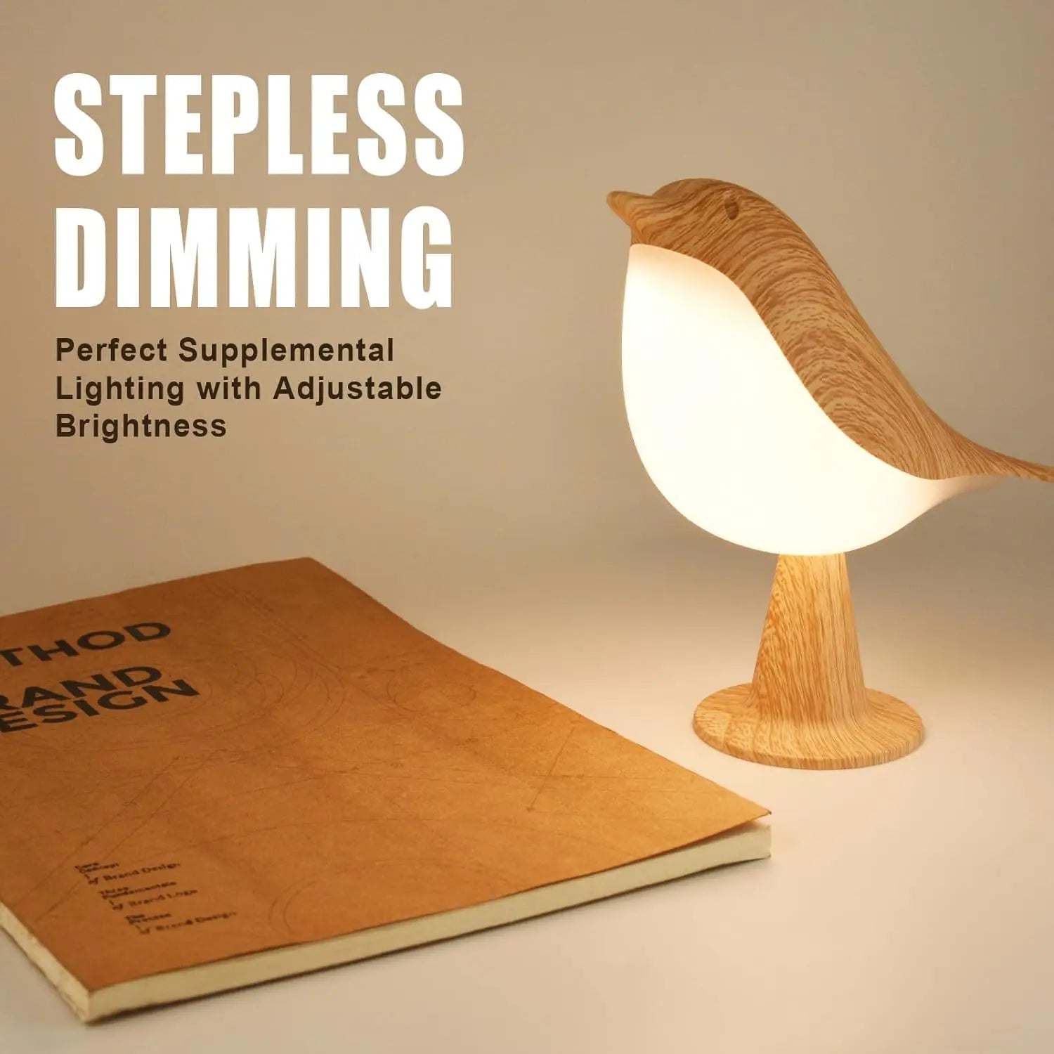 Lucent Bird Art Deco Touch Lamp - Cordless & Dimmable
