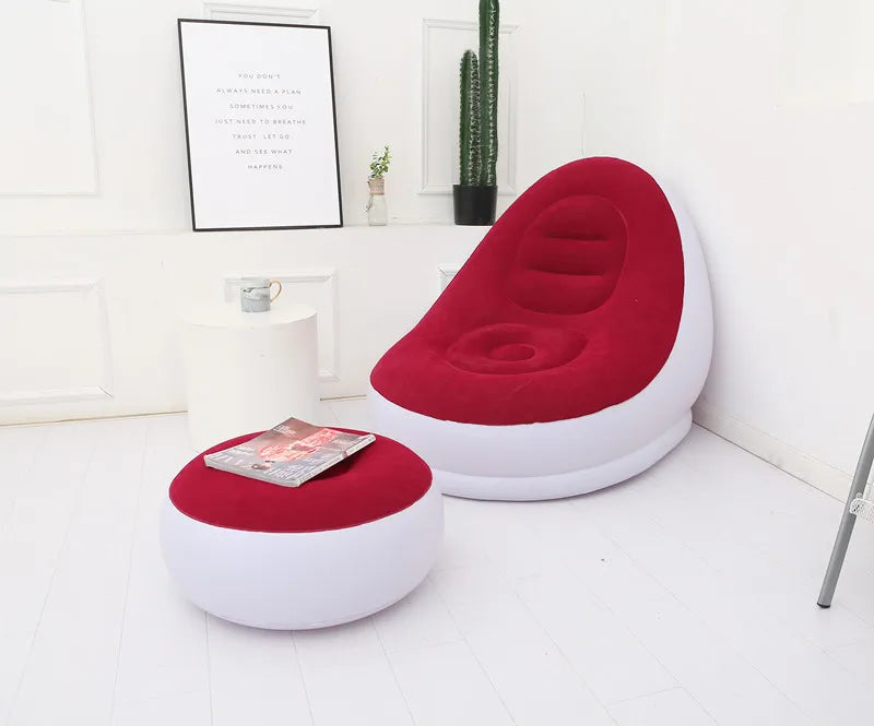 CloudComfort Inflatable Lounger & Ottoman Set