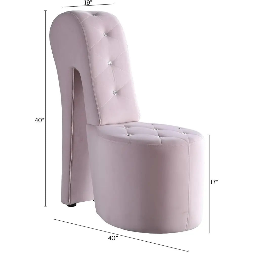 Luxe Velvet High Heel Accent Chair with Crystal Button Tufting
