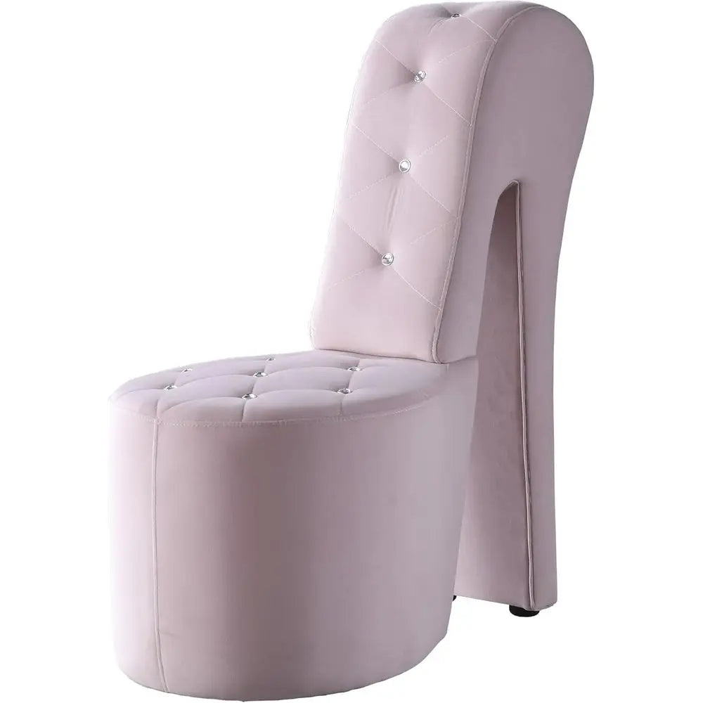 Luxe Velvet High Heel Accent Chair with Crystal Button Tufting