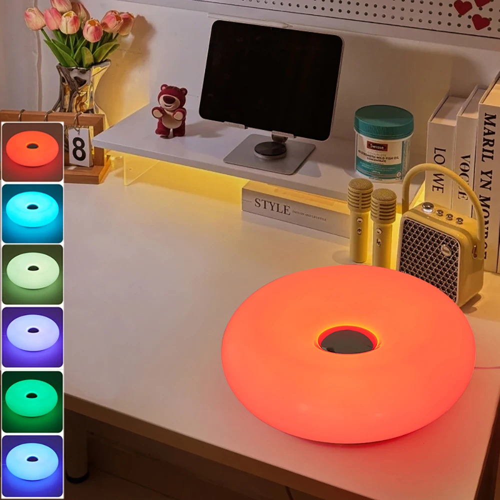 Aura Donut Glass-Style Bauhaus Table Lamp