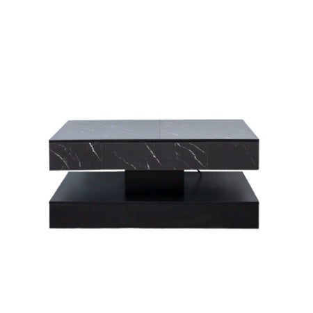 Lucid Glow Modern LED Coffee Table – High Gloss with Remote Control Storage