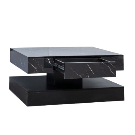 Lucid Glow Modern LED Coffee Table – High Gloss with Remote Control Storage